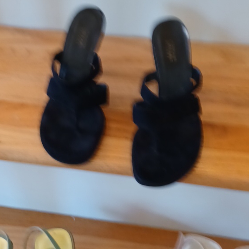 Black leather suede shoes 100 genuine  leather